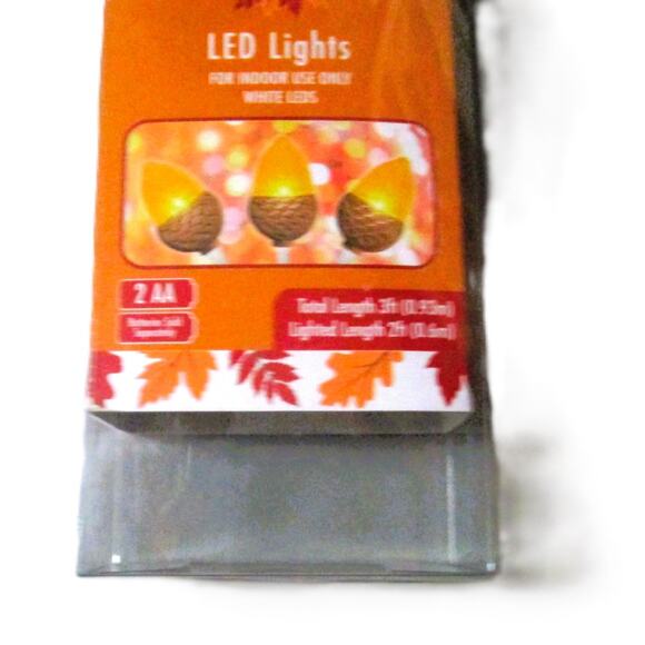 LED String Lights Acorns 10 Ct 3 Ft DIY Craft Projects Party Wreaths - Picture 2 of 3